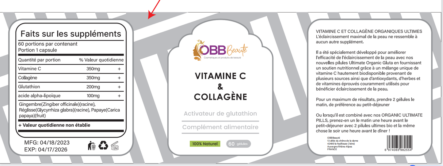 1 box of ultimate organic gluta pill and 1 box of obbbeaute vitamin C & collagen