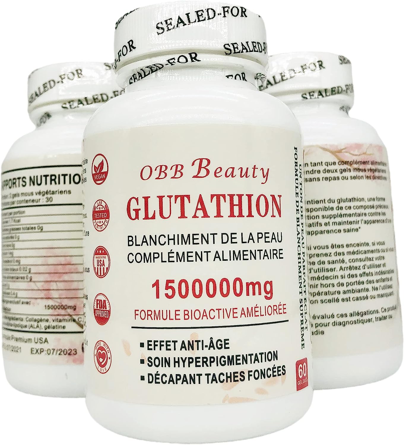 Glüpa Glutathione Capsules 1500000 100% Vegan Food Supplement