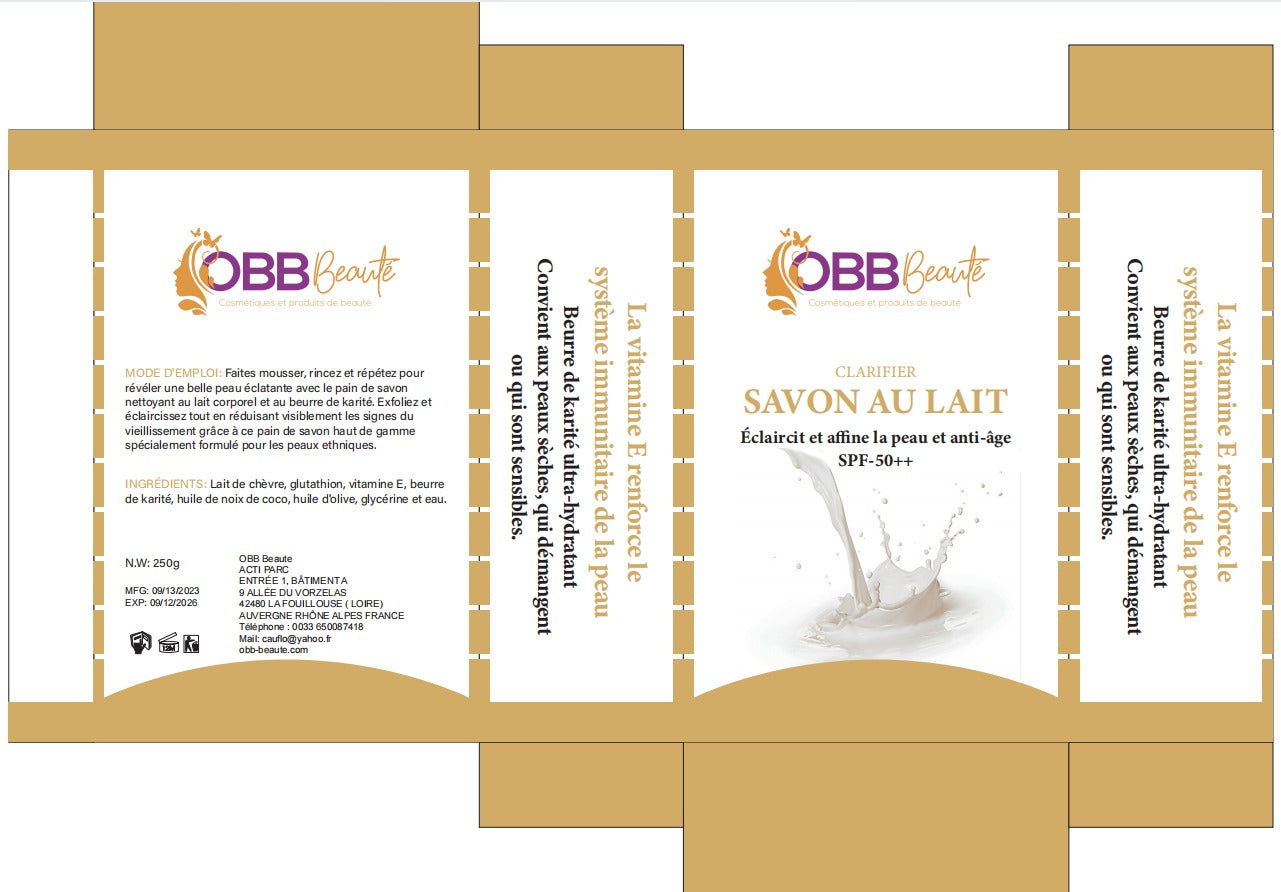 Savon au lait obbbeaute 250g