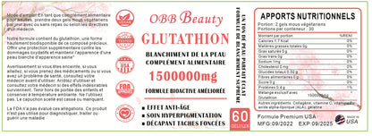 Glüpa Gélules Glutathione 1500000 100% Vegan Complément Alimentaire