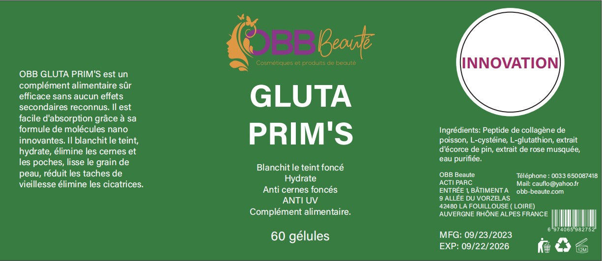 Gélules gluta PRIM'S obbbeaute